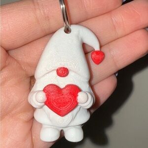 Valentine’s Day Heart Gnome Keychain Teacher Gifts 2” with Keyring
